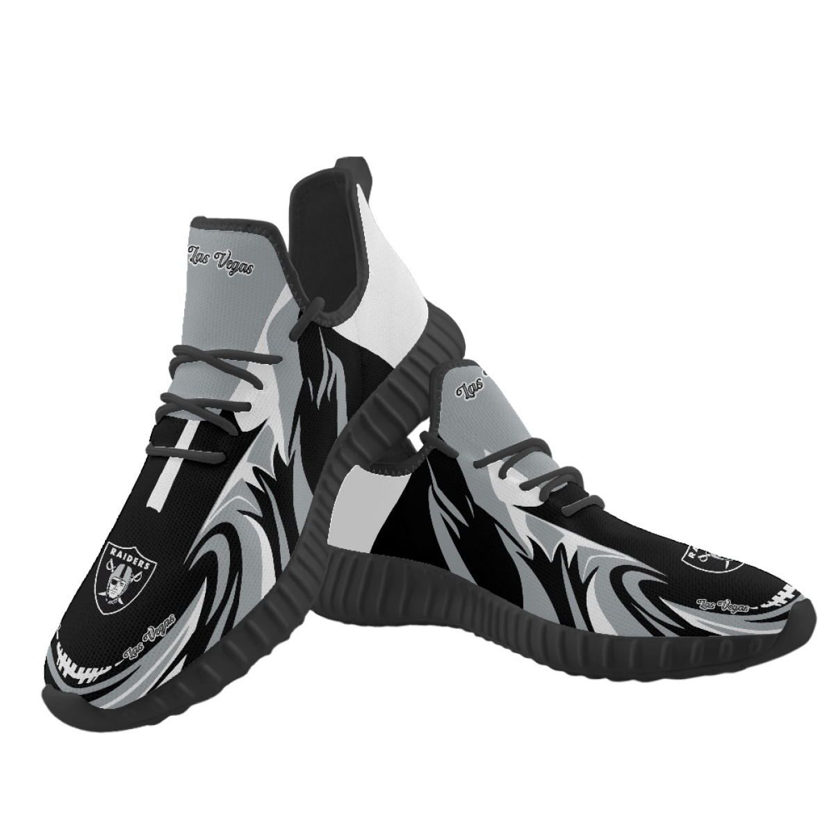 Men's Las Vegas Raiders Mesh Knit Sneakers/Shoes 021 Men's Las Vegas Raiders Mesh Knit Sneakers/Shoes 021